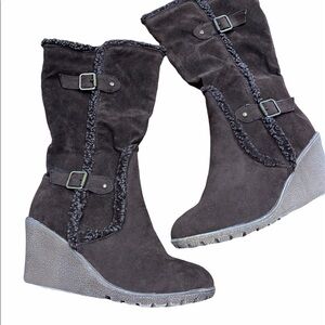 Chloe Boutin brown fur winter boots size 10 new